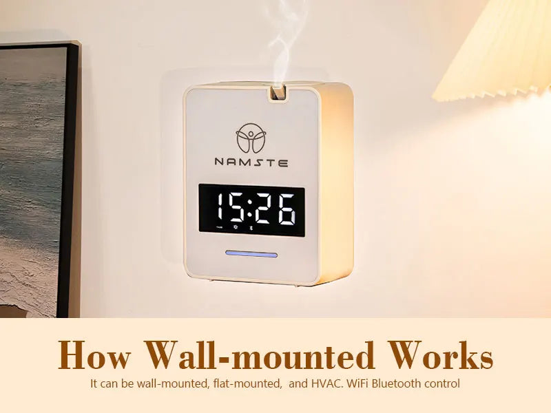 Namste WIFI Bluetooth Diffuser Aromatherapy 300ML Capacity Air Purifier Essential Oil Freshener for Home and Large Spaces 1000m³ HVAC 8W Power