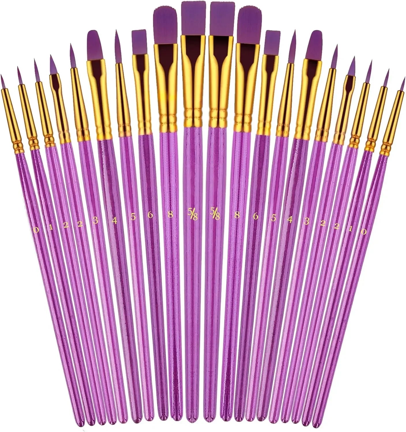 20 oil watercolor acrylic paint brushes