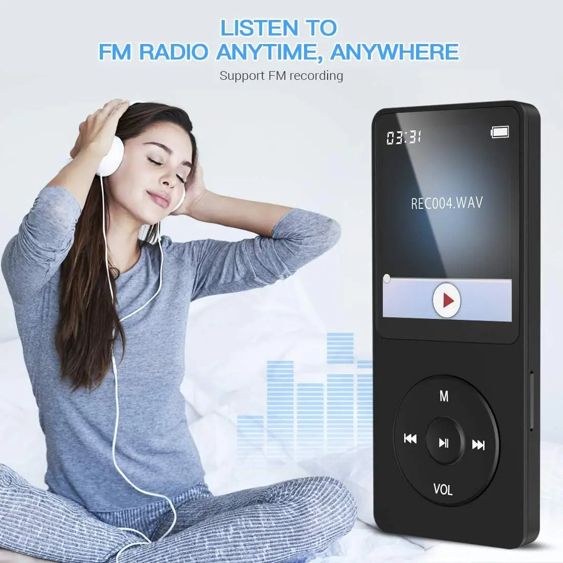MP3 Music Player 16GB Portable Sport Walkman with 1.8 Inch Screen Support FM Radio E-Book Clock Recorder  MP4 Compact