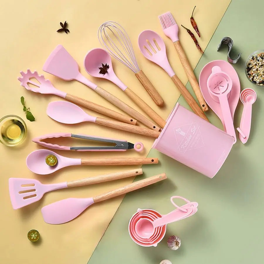 34Pcs/set, Non-stickCooking Tool Set With Storage Bucke
