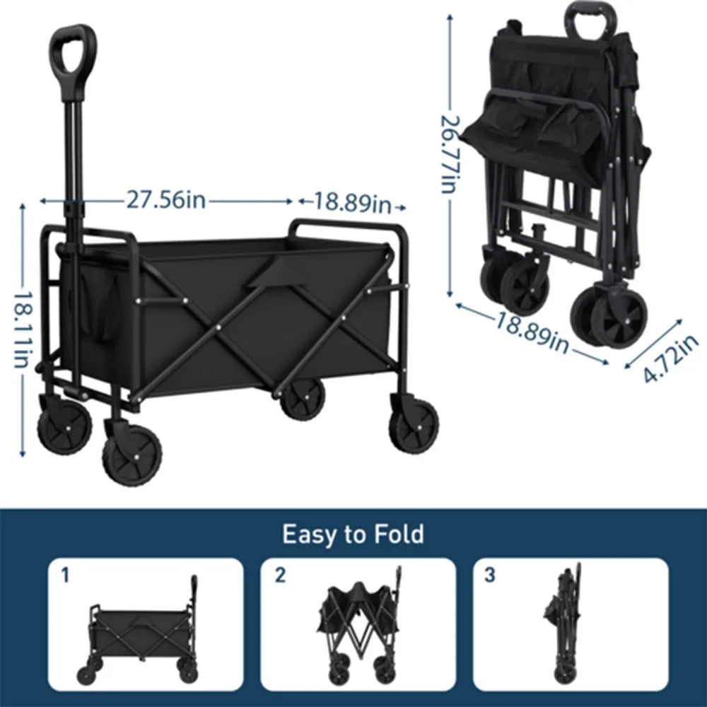 Foldable Garden Wagon Cart Portable Camping Trolley Utility