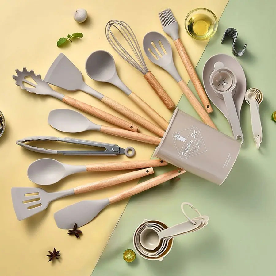 34Pcs/set, Non-stickCooking Tool Set With Storage Bucke