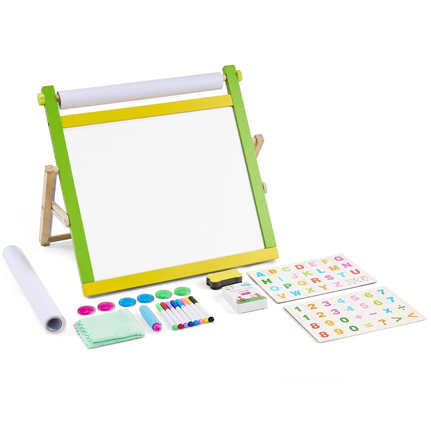 Children Magnetic Drawing Board 3-in-1 Double-Sided Wooden Kids Art Easel