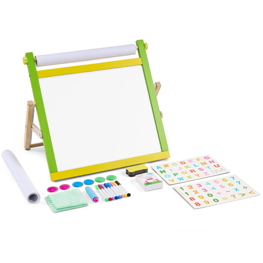 Children Magnetic Drawing Board 3-in-1 Double-Sided Wooden Kids Art Easel