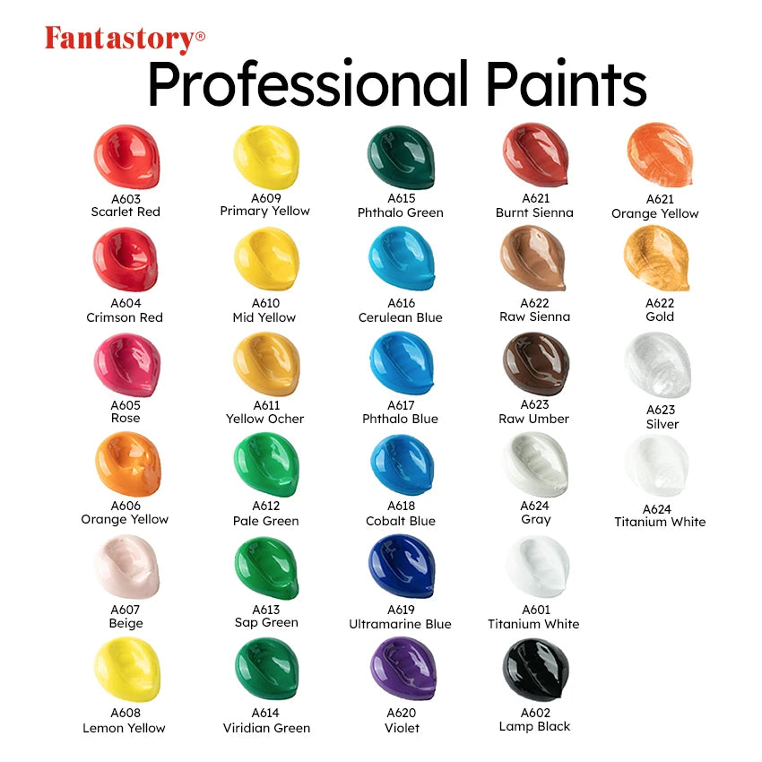 28 Classic Colors Acrylic Paint Set, Professional Craft Paint With 12 Brushes, Suitable for Wood/ Stones/ Model/ Rock