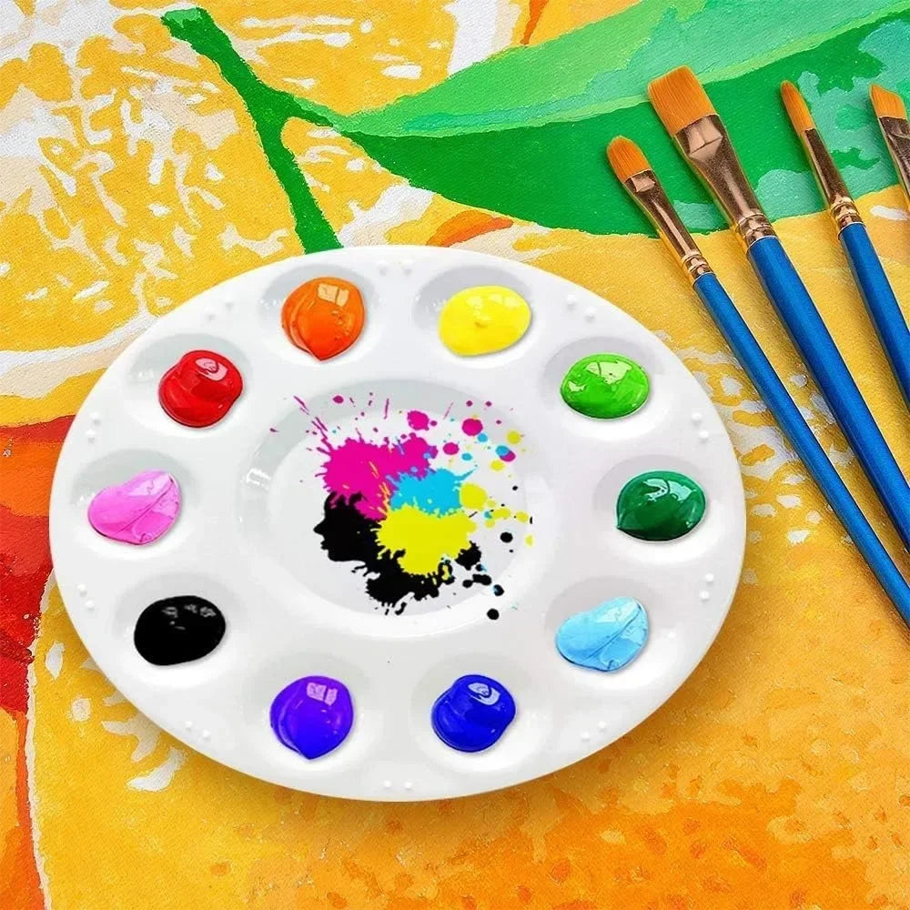 Paint tray palettes, plastic paint palettes for children or students to paint on school projects or in art classes