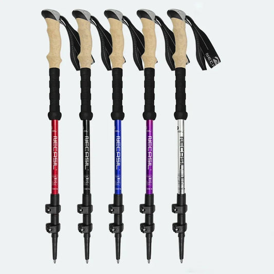 2PCS Trekking Telescopic Ultralight  Hiking Cane