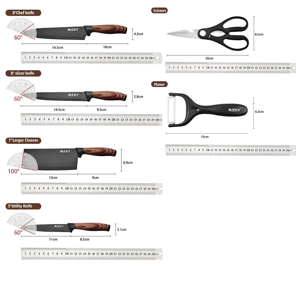 6pcs High Carbon Stainless Steel Knives Handmade