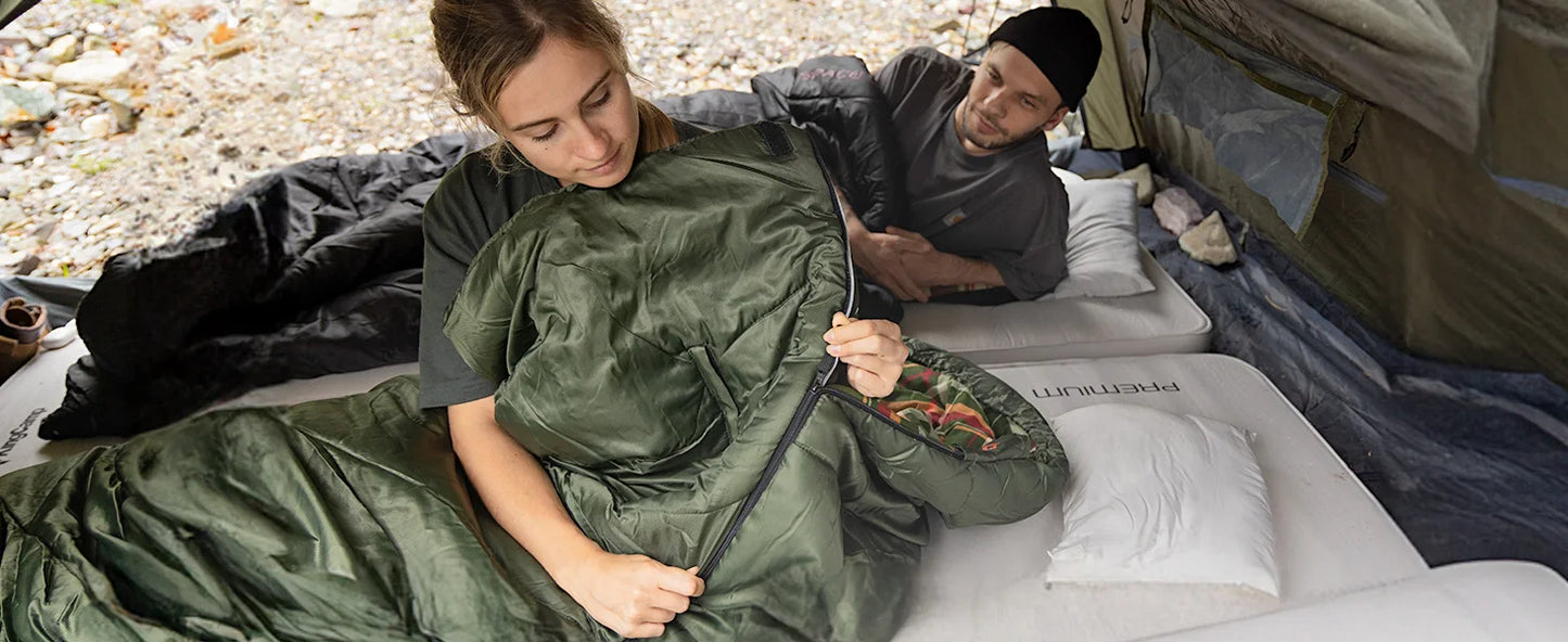 KingCamp Flannel Sleeping Bag for Camping, Stretchable Polyester-cotton