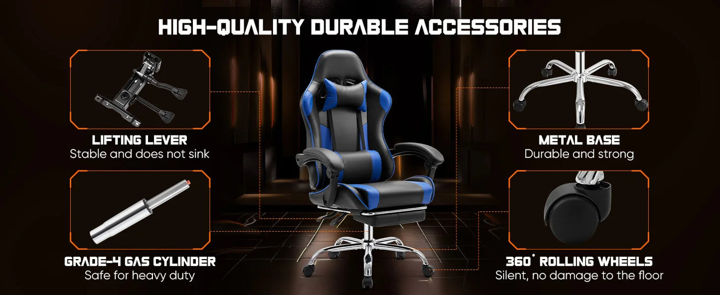 JHK Ergonomic Racing Gaming Chair Adjustable Swivel PU Leather