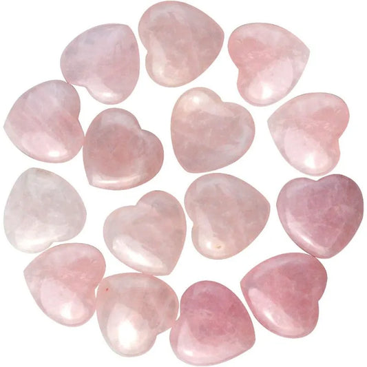 15pcs Healing Crystal Natural Rose Stone Heart Shape