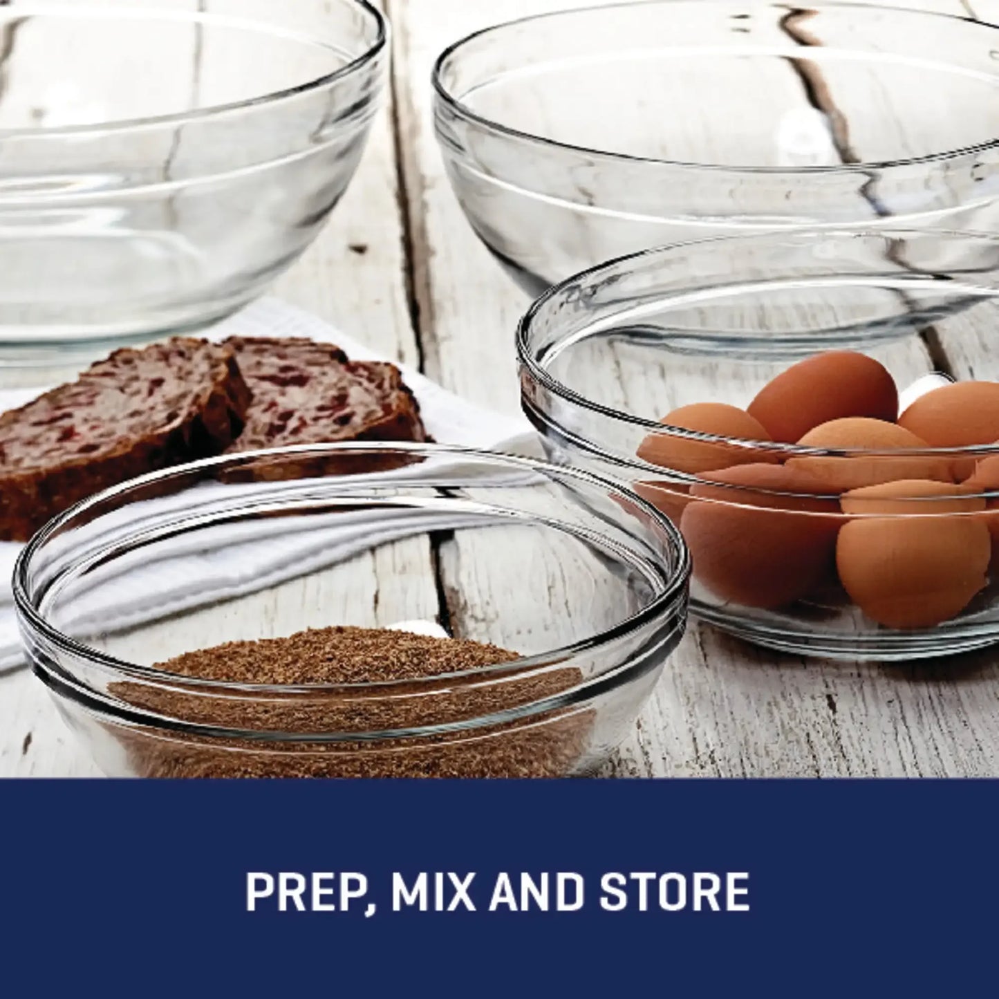 Glass Mixing Bowls 10 Piece Set  Tempered glass
