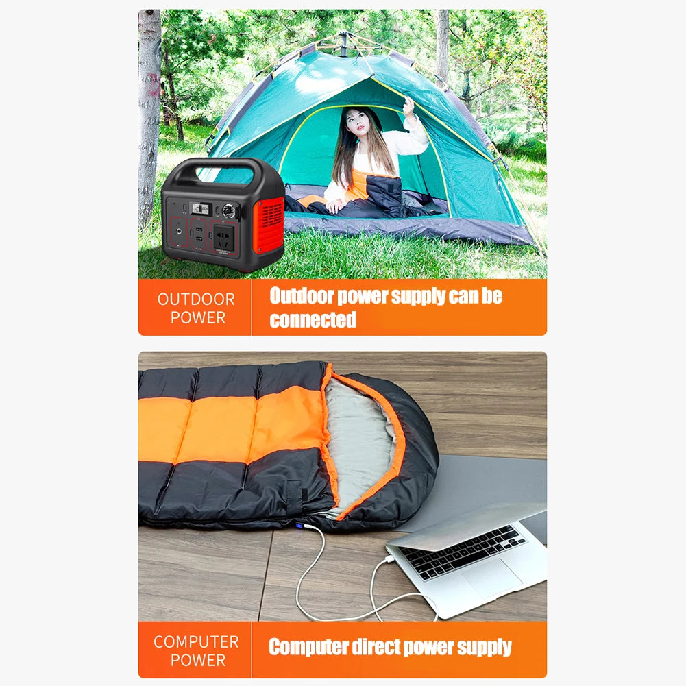Winter Electric Heated Camping Sleeping Bag 3-Level Warm Pad