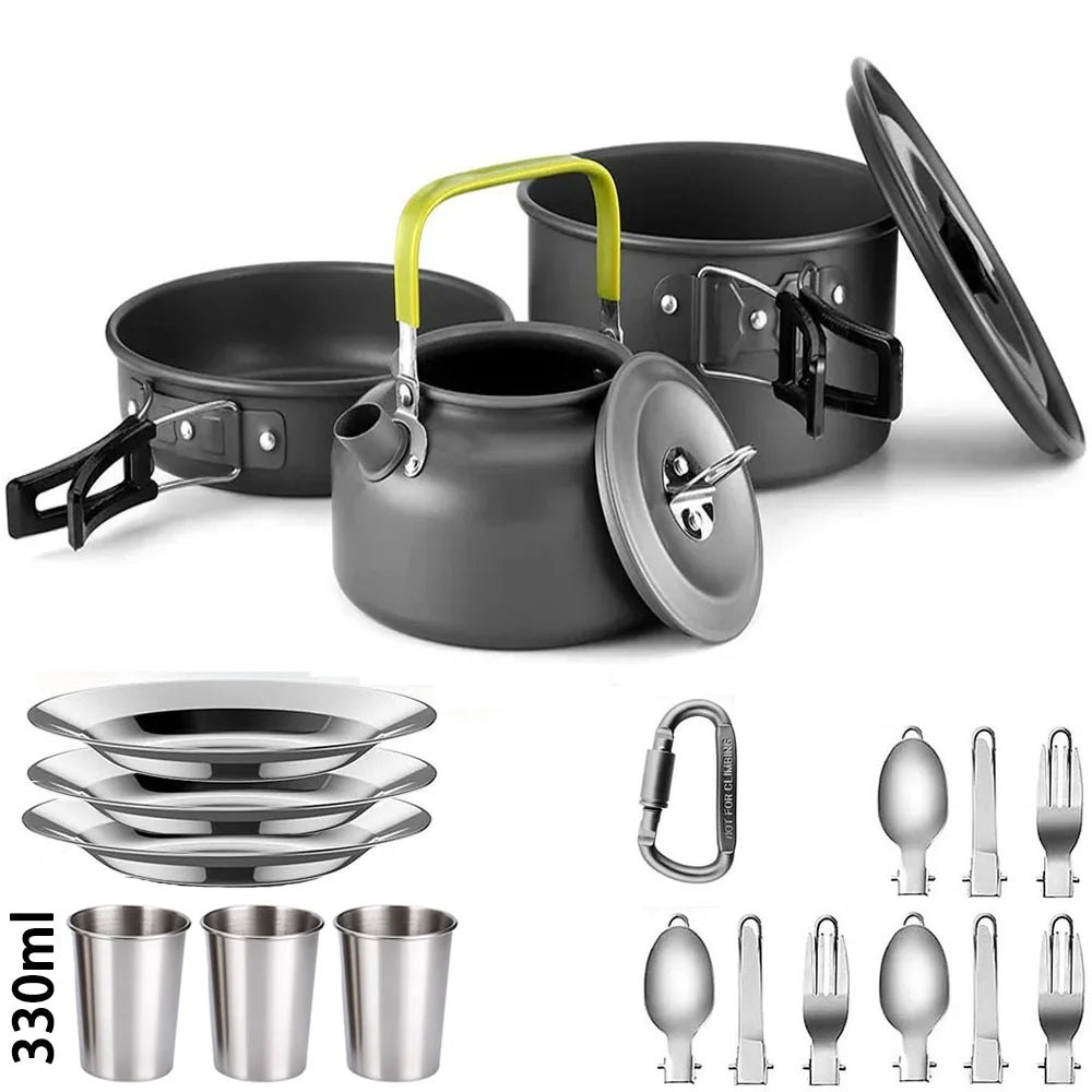 Camping Cooking set Teapot For 2-3 People Non-stick pots assorted sets