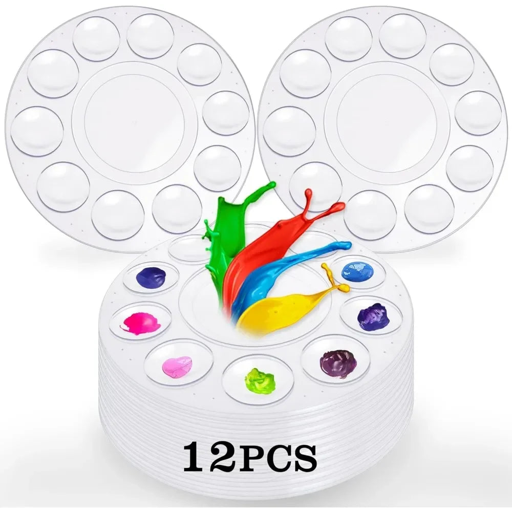 Paint tray palettes, plastic paint palettes for children or students to paint on school projects or in art classes
