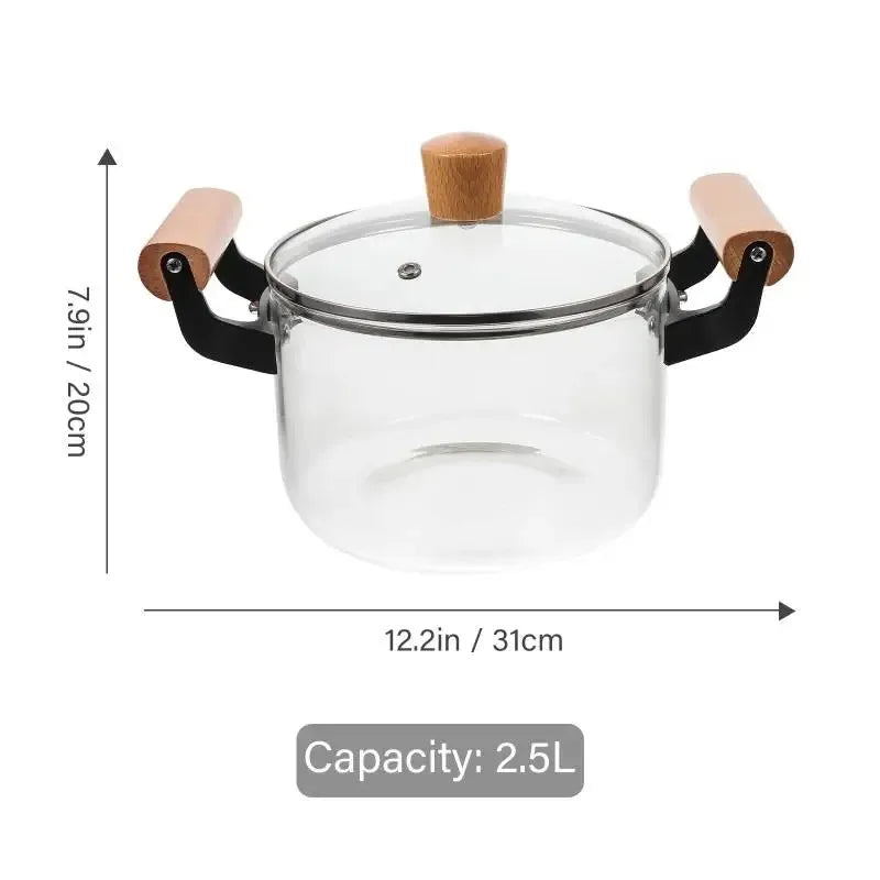 Soup Pot Nonstick Bakeware Sets Glass Stew Pot Lid Utensils