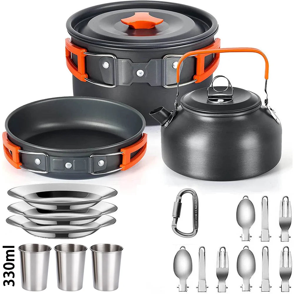 Camping Cooking set Teapot For 2-3 People Non-stick pots assorted sets