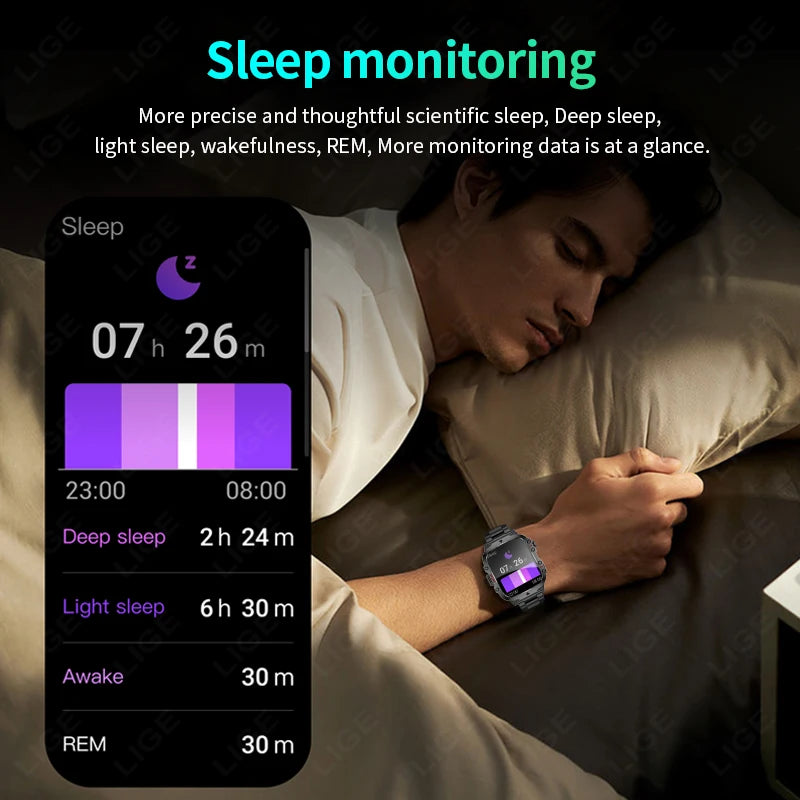 2024 New Smart Watch Men IP68 5ATM Outdoor Sports Fitness Tracker Health Monitor 1.96" BT Call Smartwatch