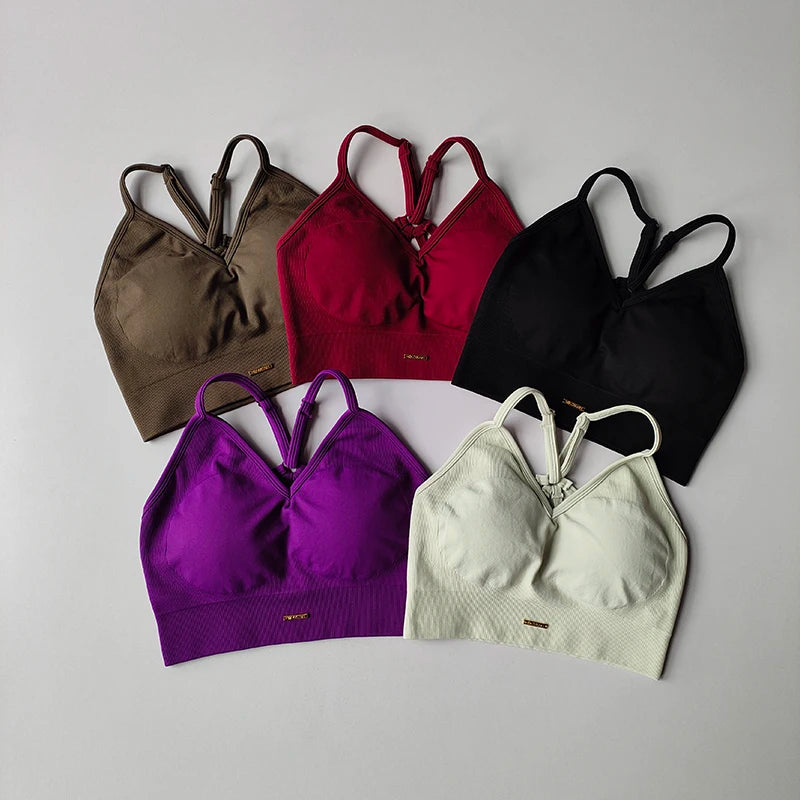 2PCS Women's Seamless Sports Bra Yoga Suit Quick-Dry Gym Wear Set