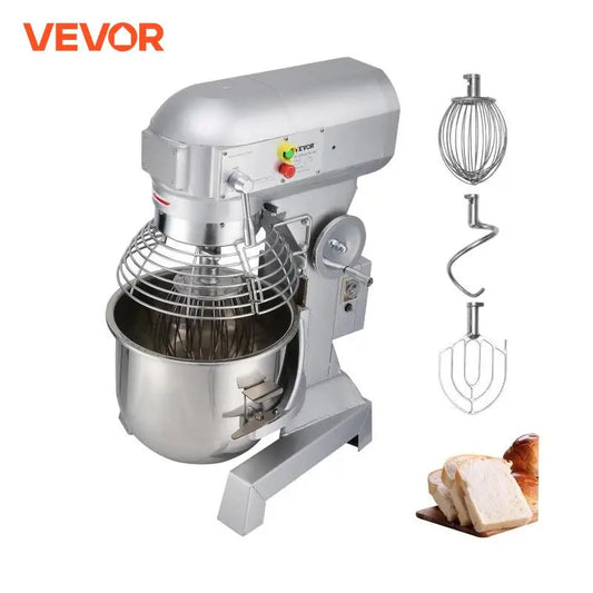 VEVOR Commercial Food Mixer 10Qt 450W Heavy Duty Stainless Steel