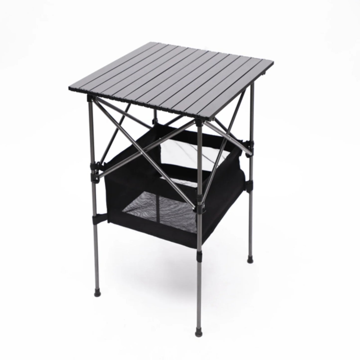 Set of 3 Folding Outdoor Table and Chairs Set Black/Gr