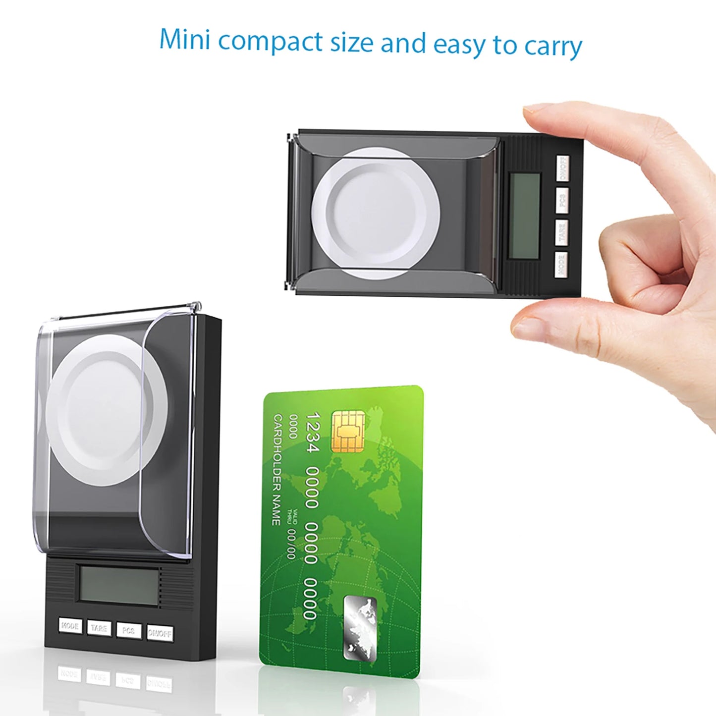 LCD Display Digital Milligram Pocket Scale Mini Jewelry Weigh Scales with Calibration Weights Tweezers Pans