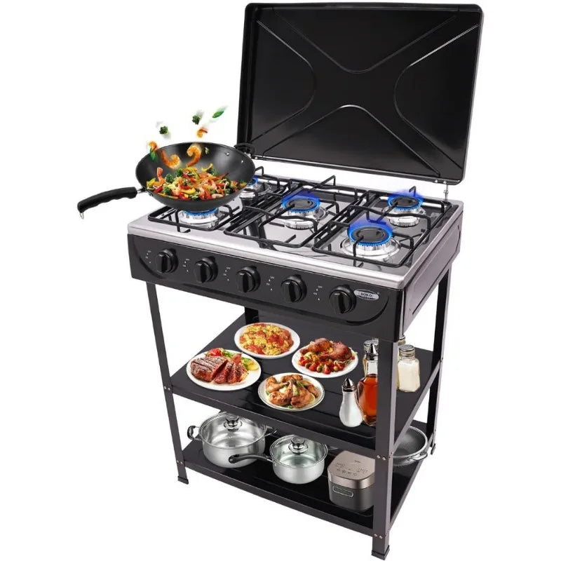 Natural Gas Stove Outdoor 5-Burner Portable Gas Stove