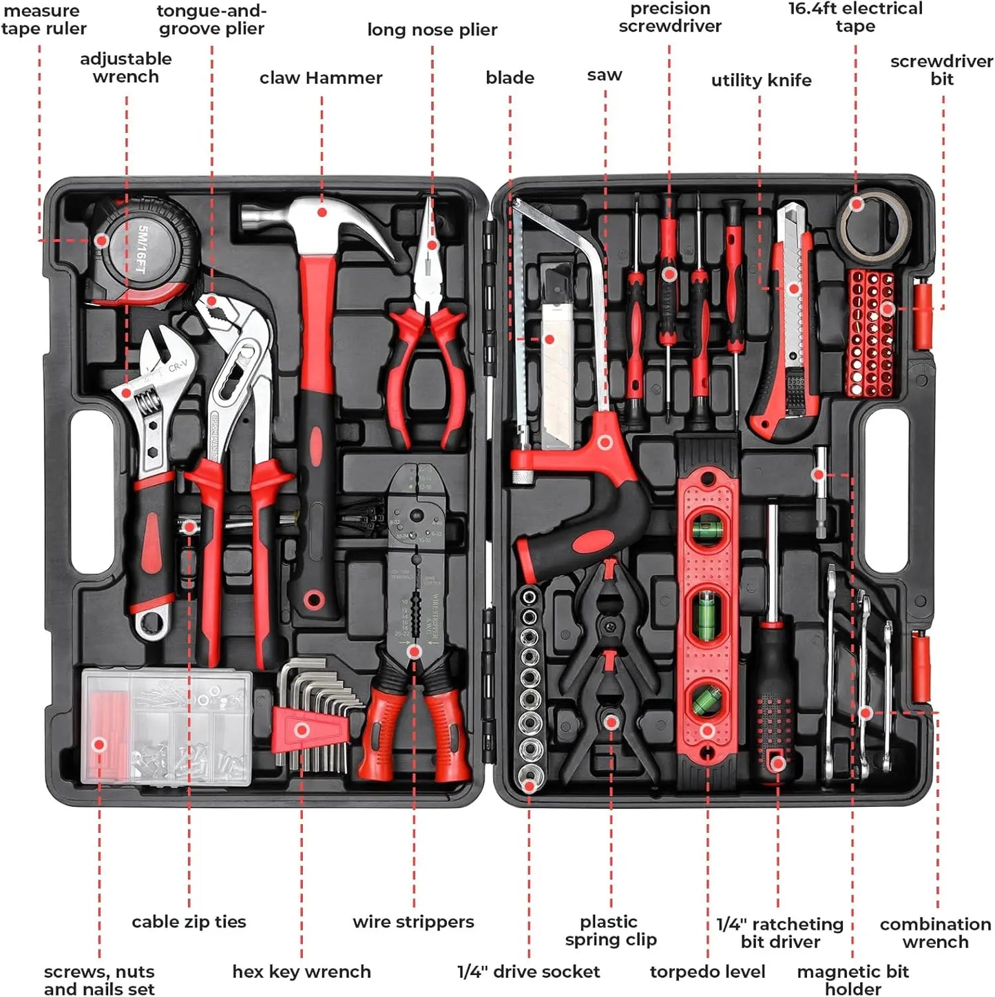 218PCs Complete Household Tool Set