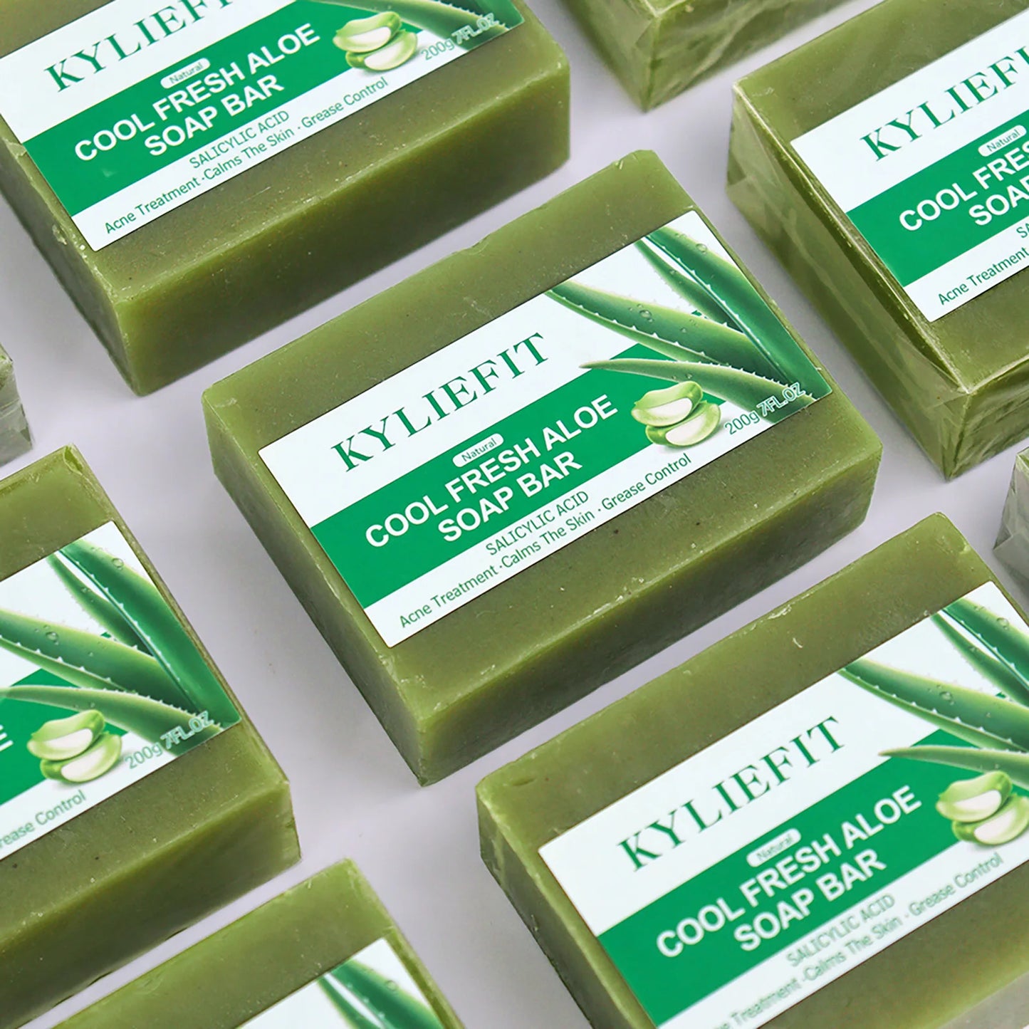 Cool Fresh Aloe Soap Bar, Reduce Acne and Black Spots, Clean Skin, Oil Control, Exfoliation, For Face And Body Use