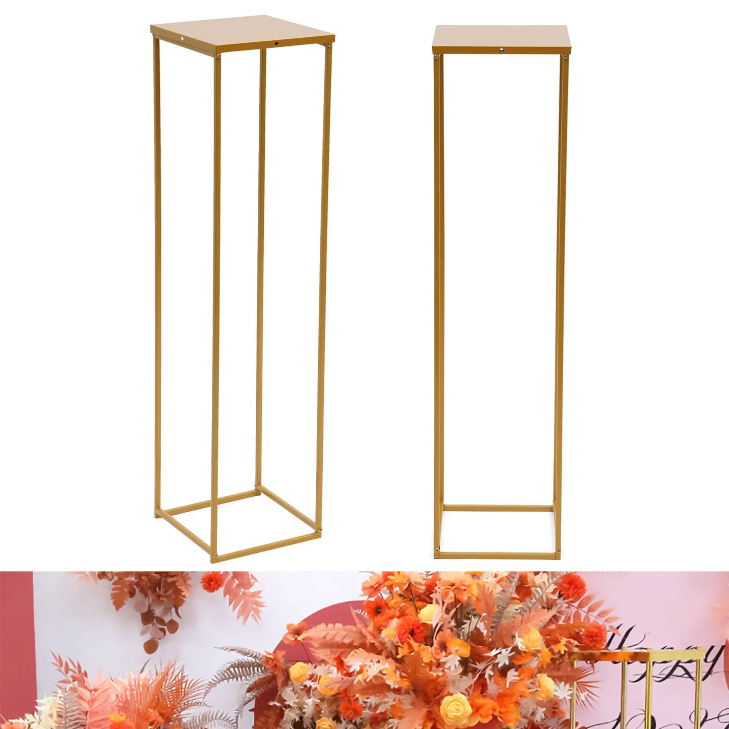 100/70CM Metal Wedding Flower Stand Floor Vase Geometric Centerpieces