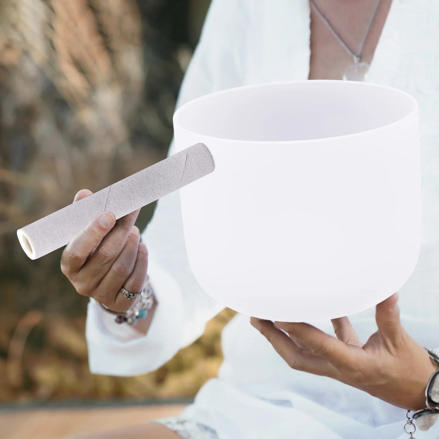 Crystal Music bowl 8 Inch Meditation Therapy Sound Healing Bath Singing Bowl Pressure Release