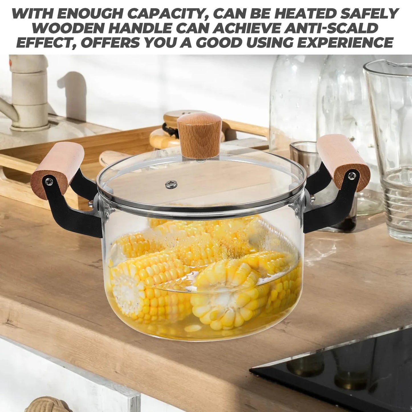 Soup Pot Nonstick Bakeware Sets Glass Stew Pot Lid Utensils
