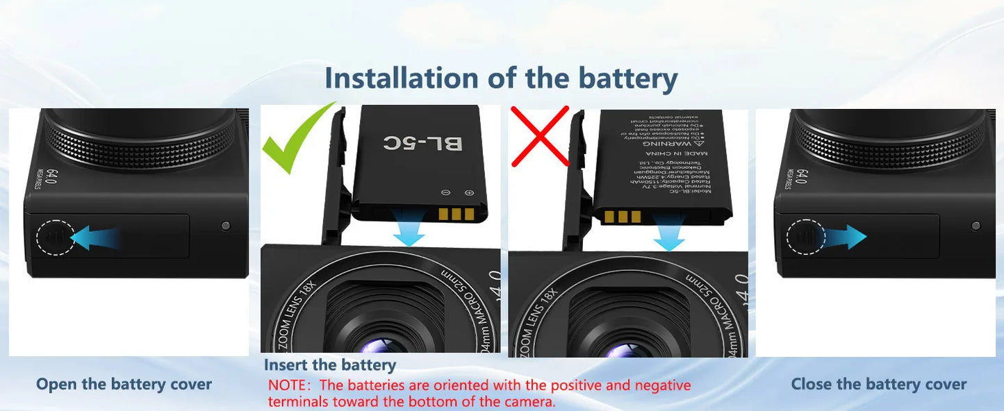 4K compact digital photography camera, 18x digital zoom,180° flip screen, WiFi webcam