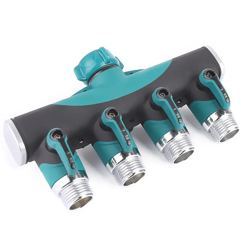 1Pcs Zinc Alloy 4-Way Water Pipe Joint Garden Hose 3/4'' rs