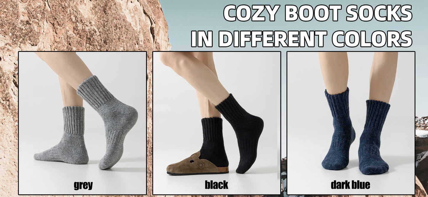 3 Pairs of Merino Wool Warm Winter Socks
