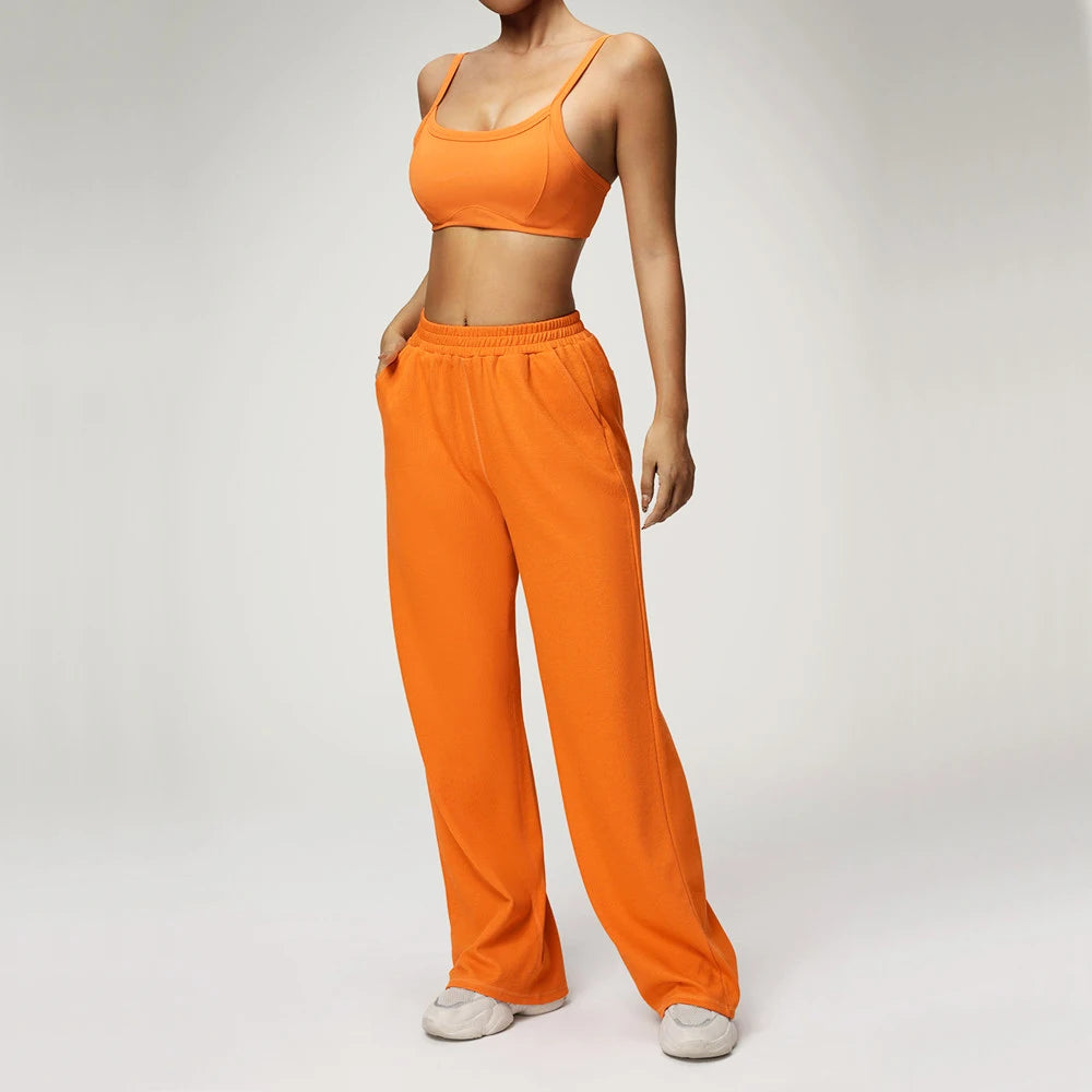 1/2PCS Loose Sweatshirt Yoga Set Gym Clothes Women Fitness