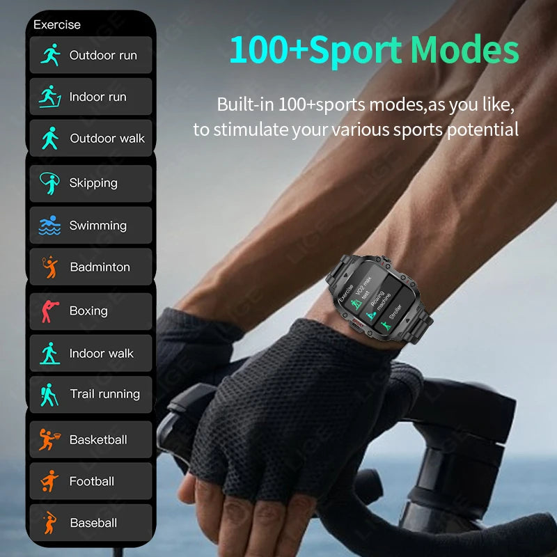 2024 New Smart Watch Men IP68 5ATM Outdoor Sports Fitness Tracker Health Monitor 1.96" BT Call Smartwatch