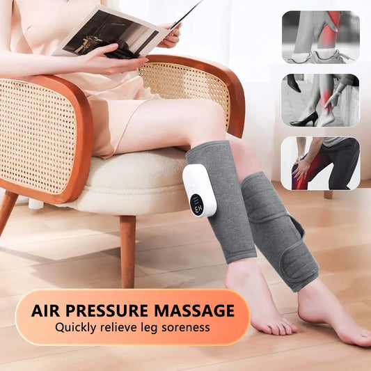 Smart Heating Leg Massage Machine Air Compression USB Rechargeable Wireless Leg Massager for Muscle Relief