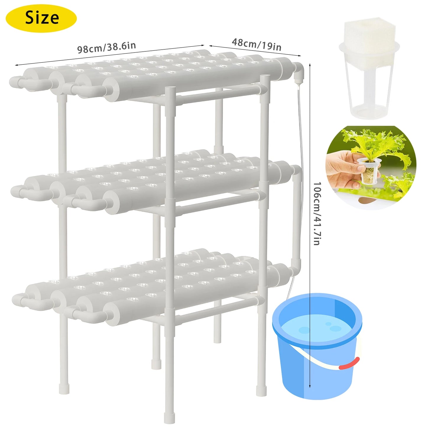 Hydroponics Growing System Kit BHTNYOO 3 Layers 108 Sites