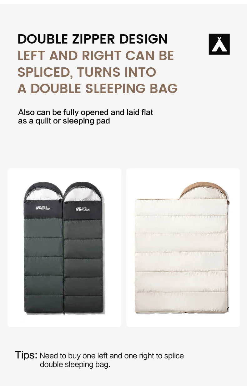 Mobi Garden Camping Hooded Sleeping Bag Mini Type 1.8kg 2.2kg