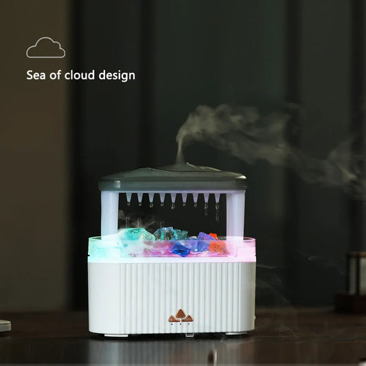 Essential Oil Diffuser Rain Drop Colorful Humidifier with Light and Crystal for Home Office Aromatherapy and Relaxation