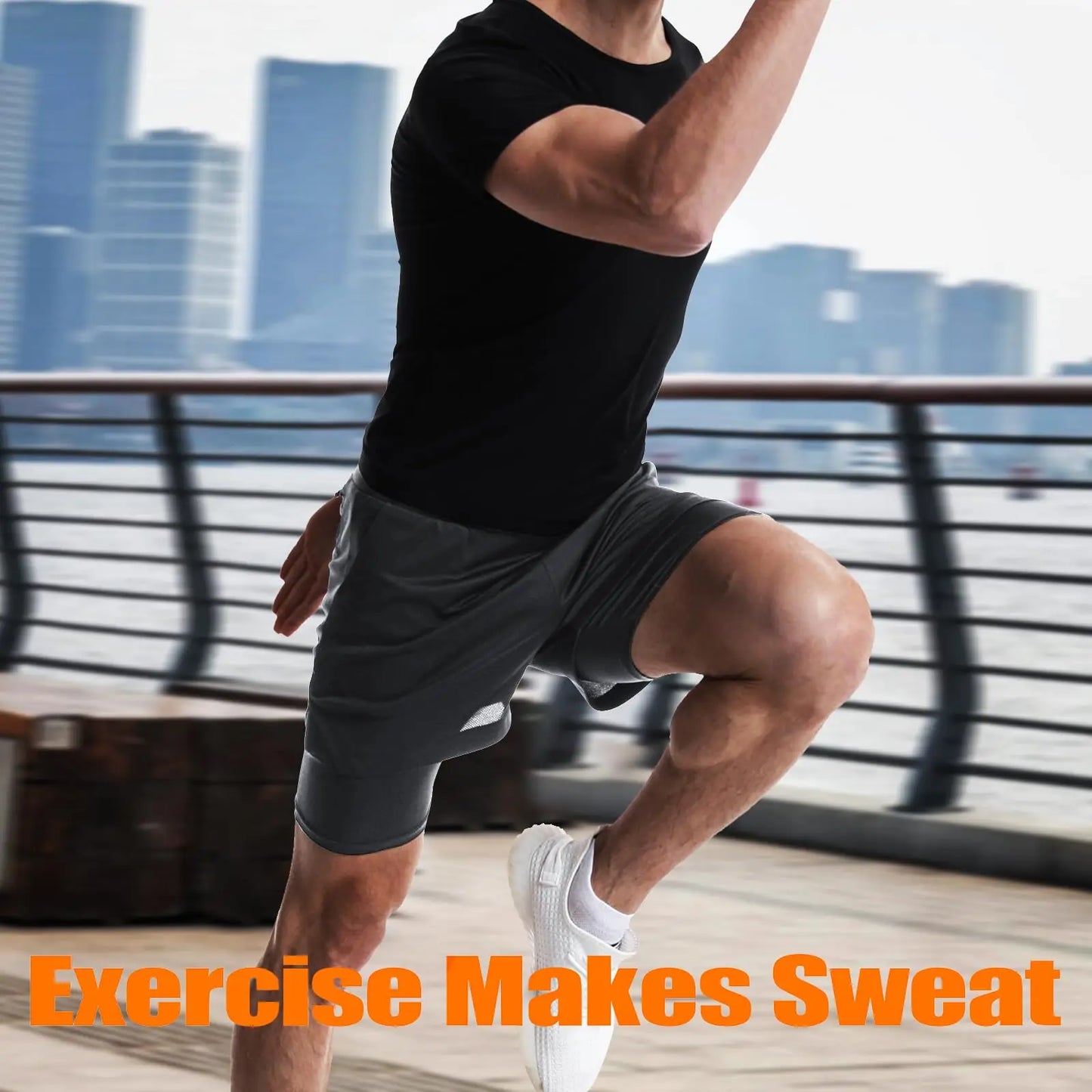 Pop Closets Sauna Shirt for Men Short Sleeve Compression T Shirt Weight Loss Body Shaper for Workout Sports