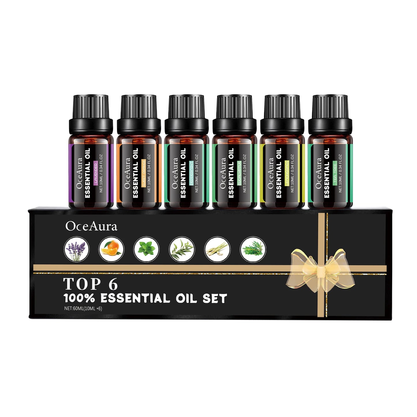 Plant Essential Oil Gift Box Set Relaxing Long-Lasting Fragrance for Massage and Skincare