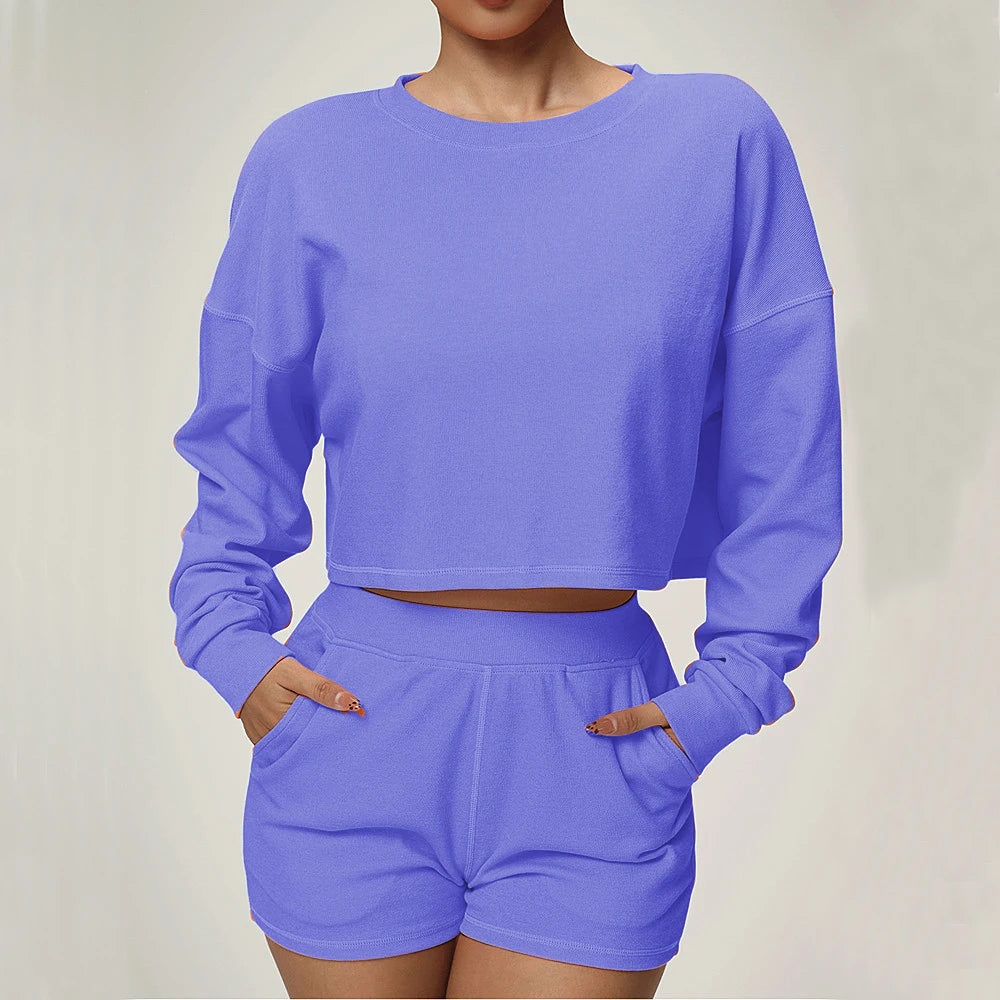 1/2PCS Loose Sweatshirt Yoga Set Gym Clothes Women Fitness