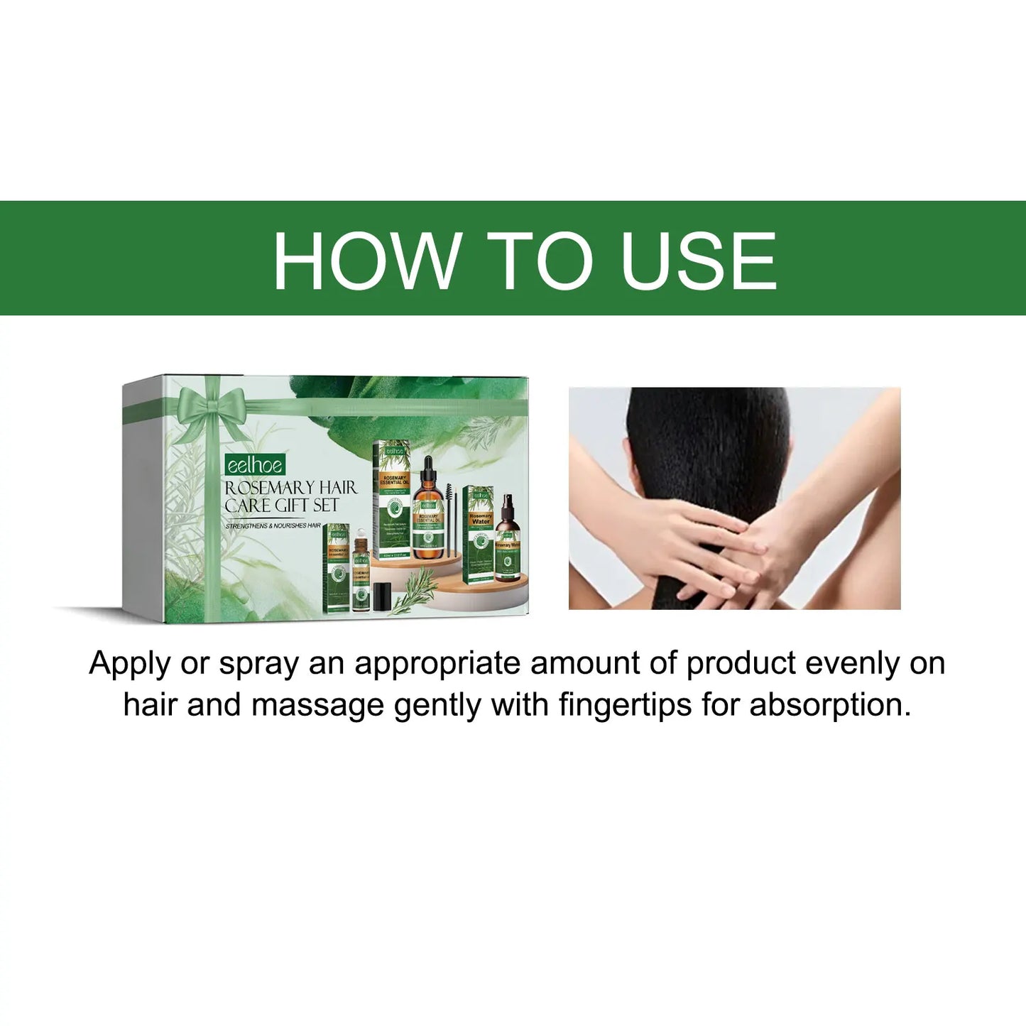 Rosemary Hair Care Set Contains Rosemary Hair Roller Spray