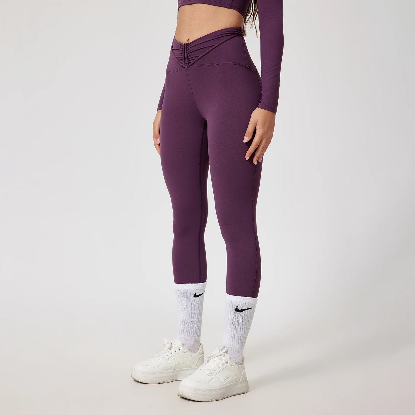 1/2Pcs Pad Crop Top Long Sleeve Gym Women Workout Set