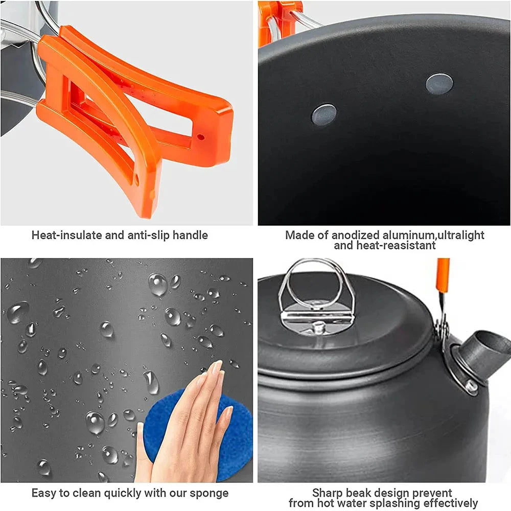 Camping Cooking set Teapot For 2-3 People Non-stick pots assorted sets