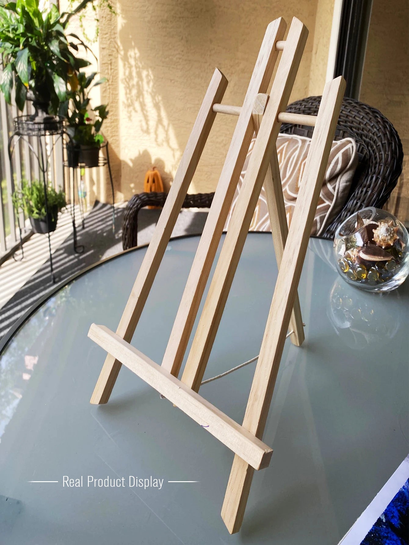 1pc Wooden Trapezoidal Small Easel, Foldable Display Bracket On The Desktop, Painting Party Easel, Used For Painting Art Display