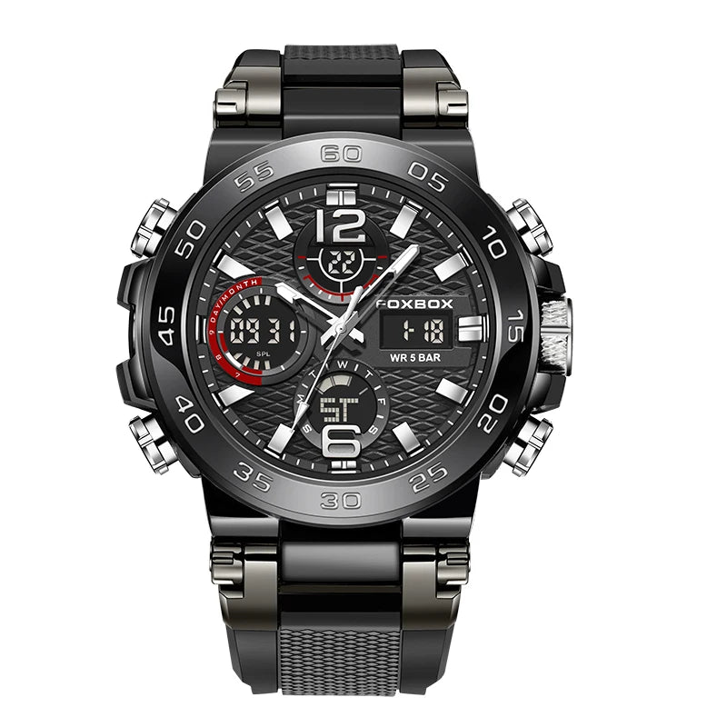 LIGE Fashion Military Watch For Men FOXBOX Luxury Quartz