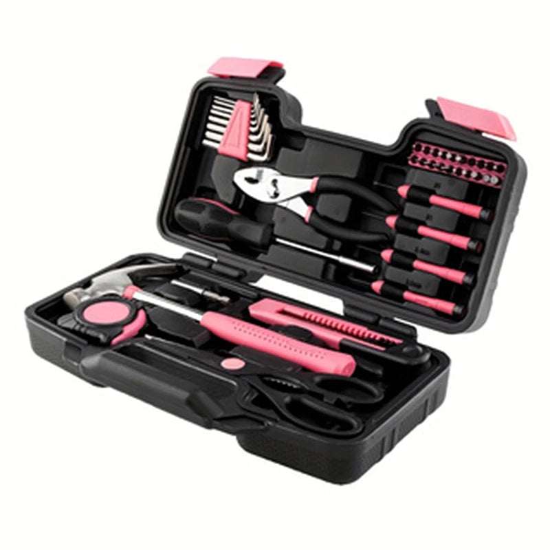 39-Piece All Purpose Household Pink Tool Kit for Girls
